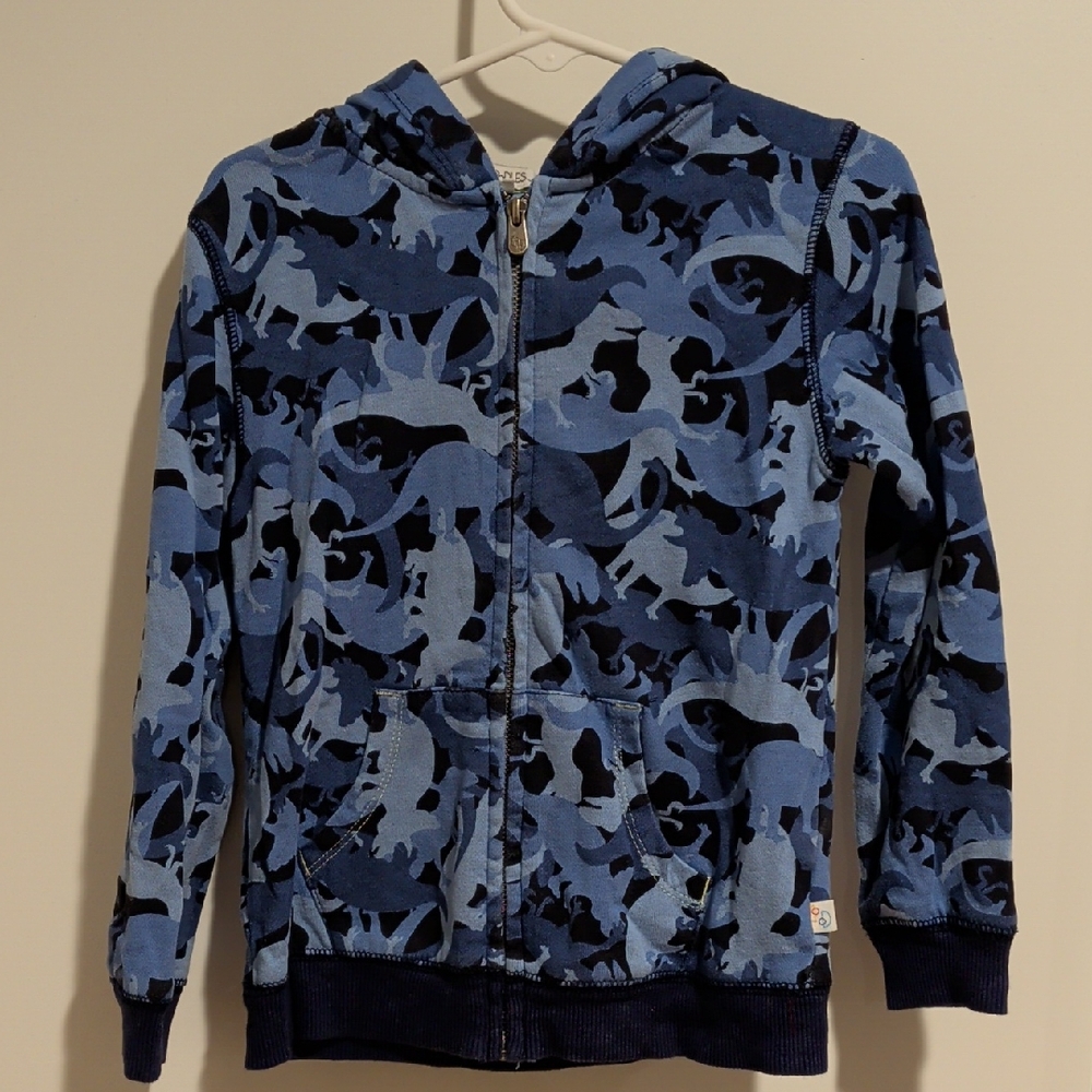 Blue Camo Zip-Up Lightweight Hoodie for Kids